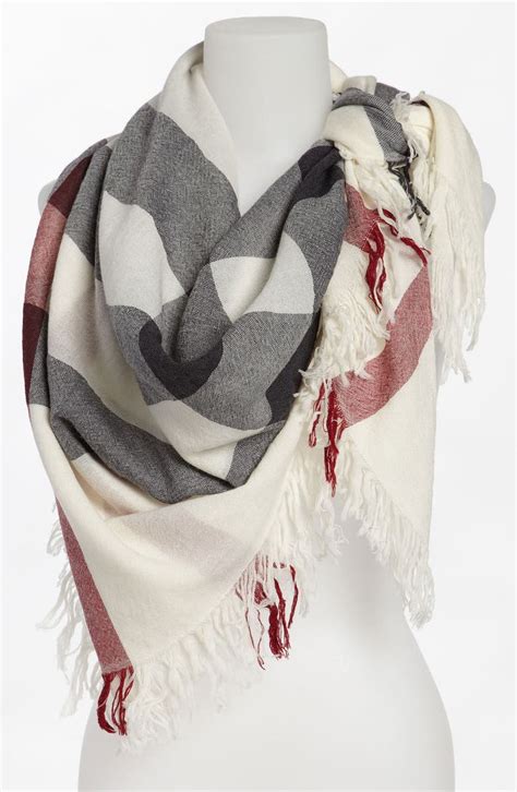 burberry giant check colorblock extra fine merino wool square magenta|burberry wool scarf.